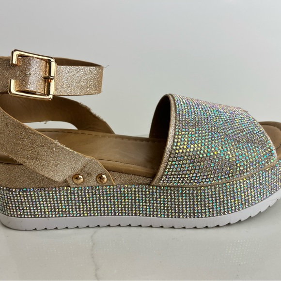 All Over Rhinestone Platform Sandals - Picture 10 of 16